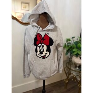 Disney Minnie Mouse Heather Gray Pullover Hoodie - Women's Small‎